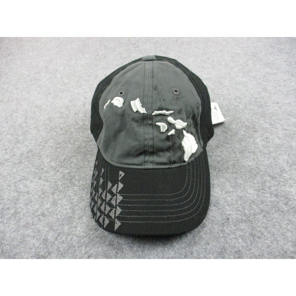 Crazy Shirts Hawaii Hat Cap Mens Strap Back Black Gray Twill Hawaiian Islands